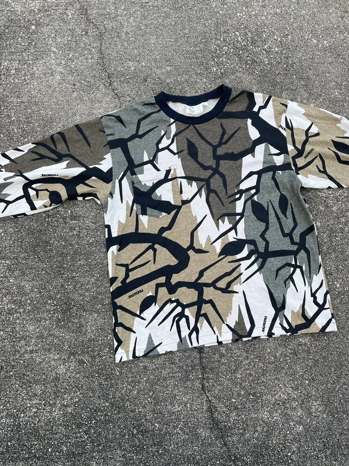 VTG Predator Camo Mens Large Crop Long Sleeve Crewneck Hunting T Shirt USA Made - Image 3 of 4