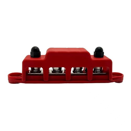 Blocco Distribuzione Alimentazione Batteria Barra Bus 250A 12V-48V per M8 4x3/8" Pali 6... - Foto 2 di 6