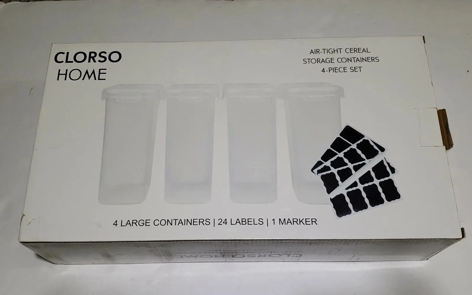 Air Tight Food Storage Containers Set BPA Free Plastic Cereal Snacks Sugar 4 Pk