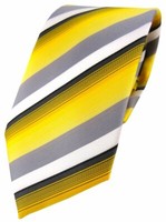 Tigertie Designer Krawatte In Gelb Grau Weiss Schwarz Anthrazit Gestreift