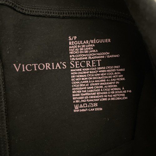 💫Victoria’s Secret LOVE Foldover Flare Leggings Black SMALL Pre-Owned - Picture 7 of 12