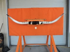 MOUNTED STEER BULL HORNS 7' 3" tip-tip  Bases 14 1/2" COW BULL HORN LONGHORN 266
