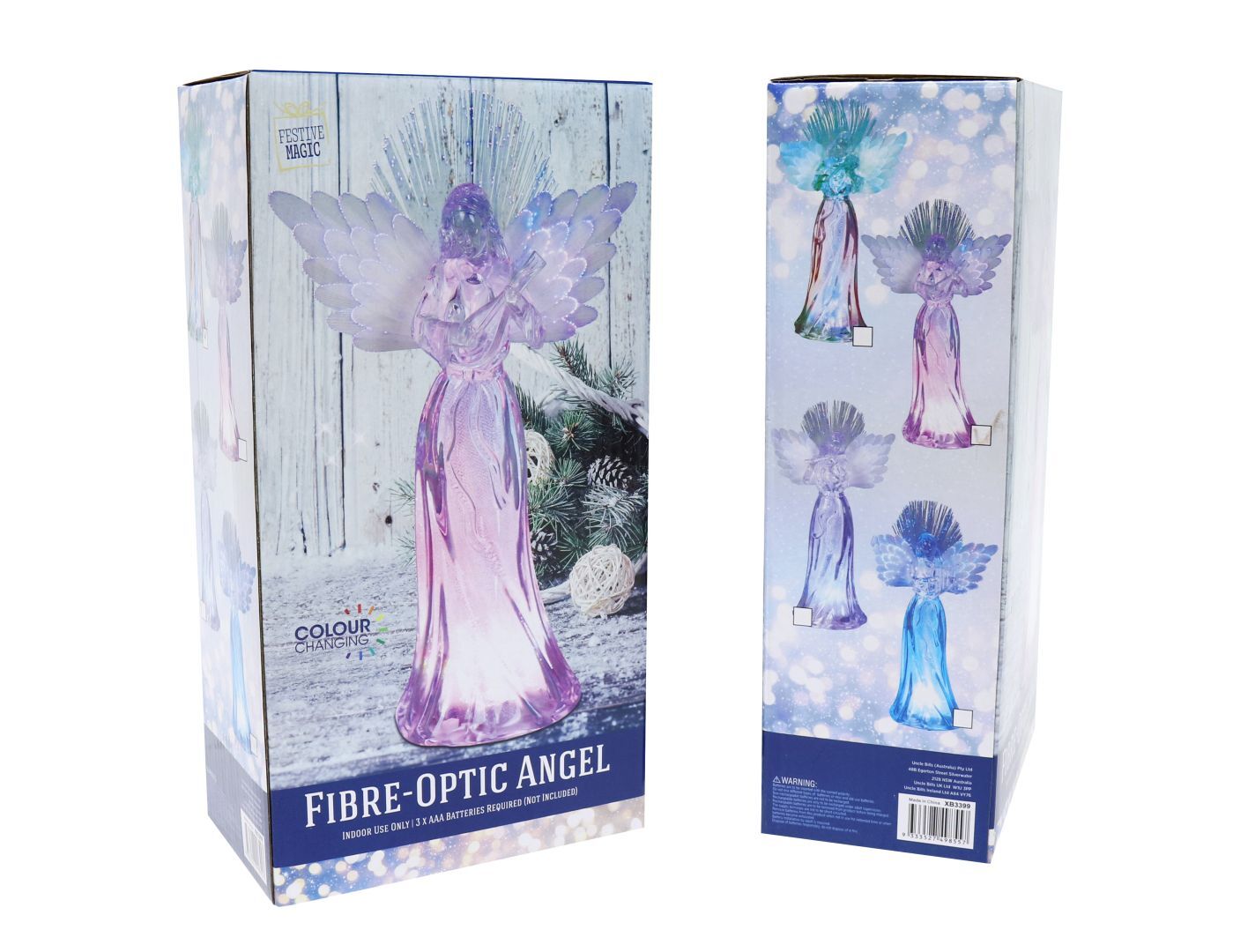 Ángel de Navidad Fibra Óptica Cambio de Color