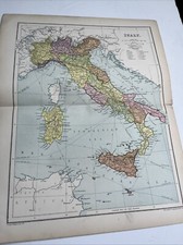 1910: Map Of Italy  Print PSA #16 Vintage Antiquarian C
