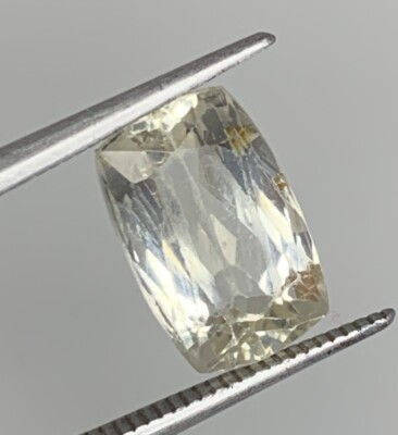 4Ct  Beautiful Natural Yallow Color Kunzait Emerald Cut From Afghanistan