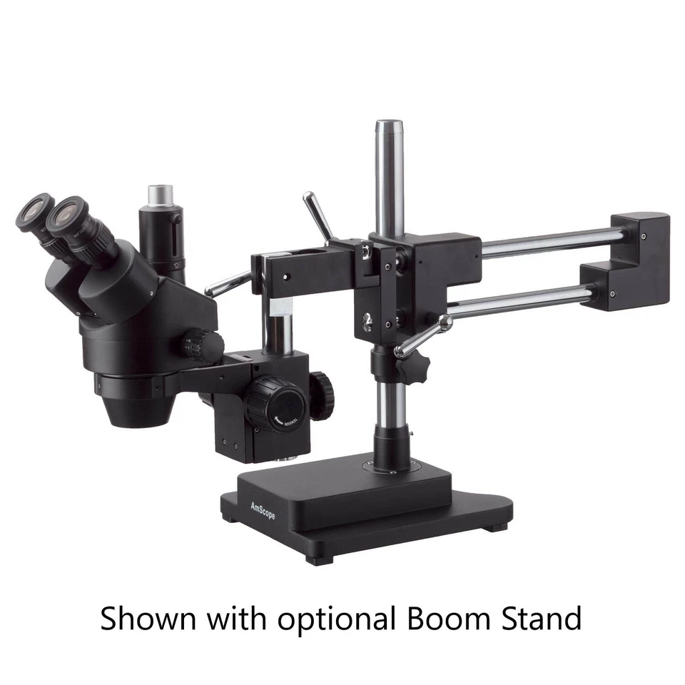 Cabezal de microscopio estéreo con zoom trinocular AmScope 7X-45X - negro - SM745T-B Foto 4 de 4