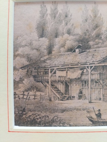 Early -19thC 1830-31 TWO antique drawings of French / Swiss Landscapes - Picture 7 of 19