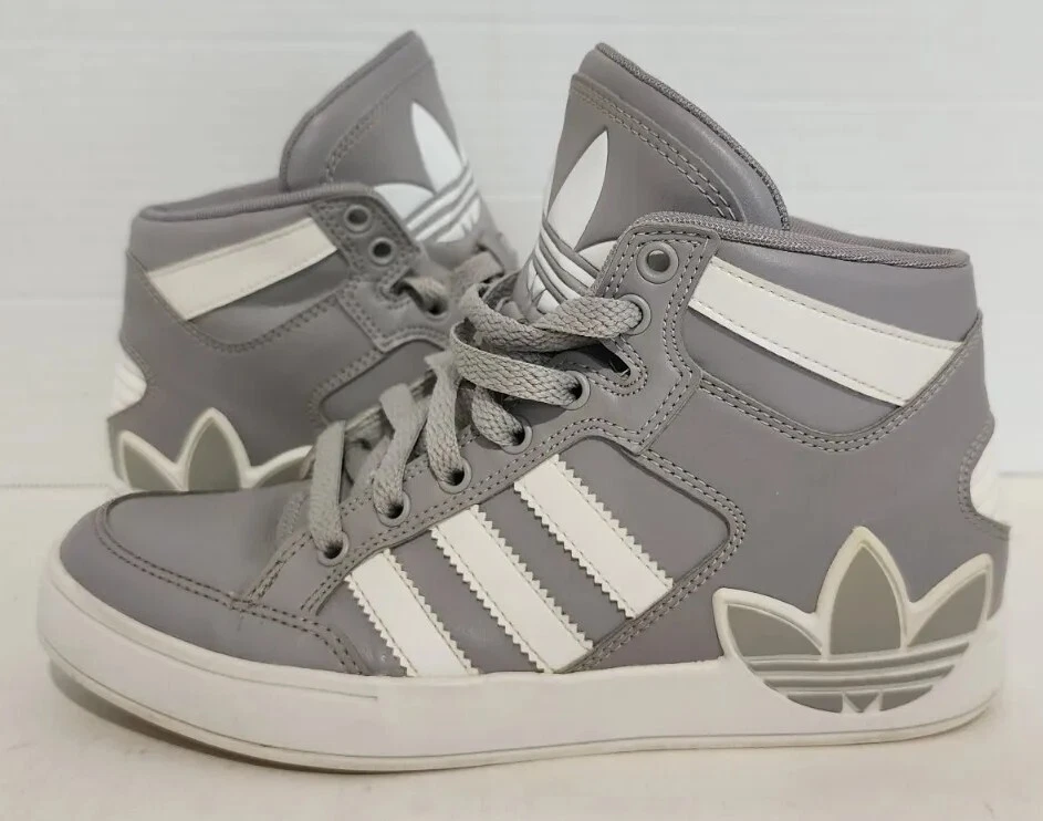 Genuine Adidas Hard Court Big Tref Sneakers Youth Boy Shoes Size 9K D74328  Gray