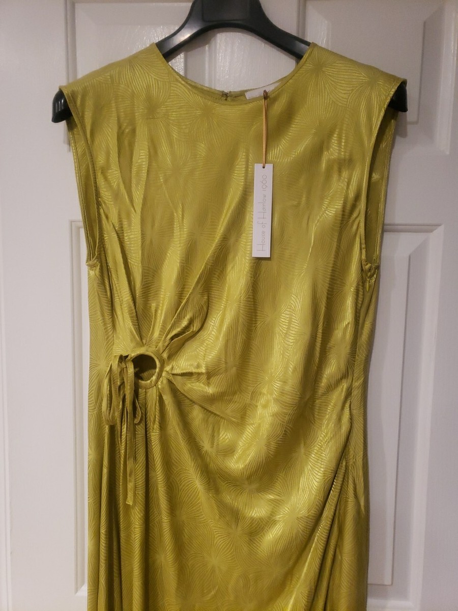 house of harlow green satin dress NWT House of Harlow 1960 Satin Slip Maxi Green Dress Sz L
