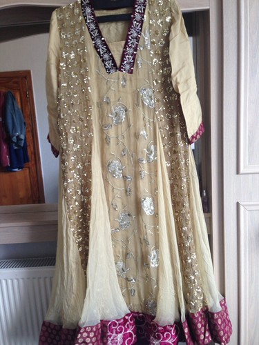 Gold Long Maxi Indian Dress Size 