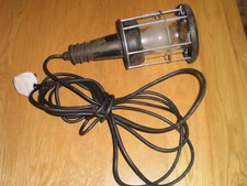 Vintage Lena GS gumowa lampa inspekcyjna, szklana żarówka chroniona kopułą. +5 m kabel.
