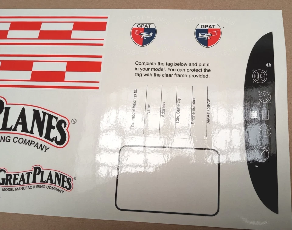 Great Planes T-Craft .20 Size RC Model Airplane OEM Decals Stickers TYL2D01 New! - Image 3 of 4
