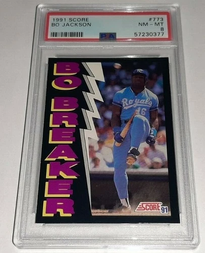 1991 Score #773 Bo Jackson Bat Breaker Card Graded PSA 8 Nm - Mint Low Pop
