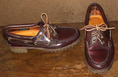 状態良好Timberland 3 EyeClassic Lug Burgundy Men's 3-Eye Lug Handsewn Boat Shoe - Burgundy | Timberland US