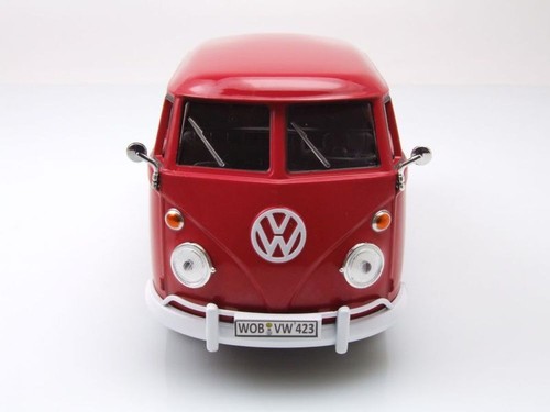 VW T1 Bus Jaron Plataforma Coche a Escala Rojo 1:24 MotorMax - Imagen 5 de 8