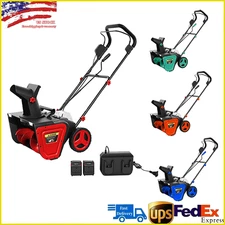 20" Cordless Snow Shovel 2*20V 4.0Ah Snow Blower LED Light Electric Snow Thrower