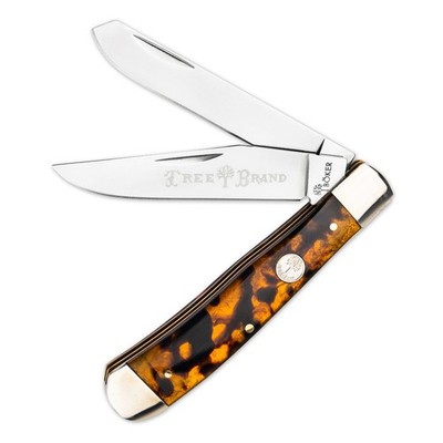 BOKER Treebrand Trapper Tortoise Classic Two-Blade Folding Knife Brown 110810T