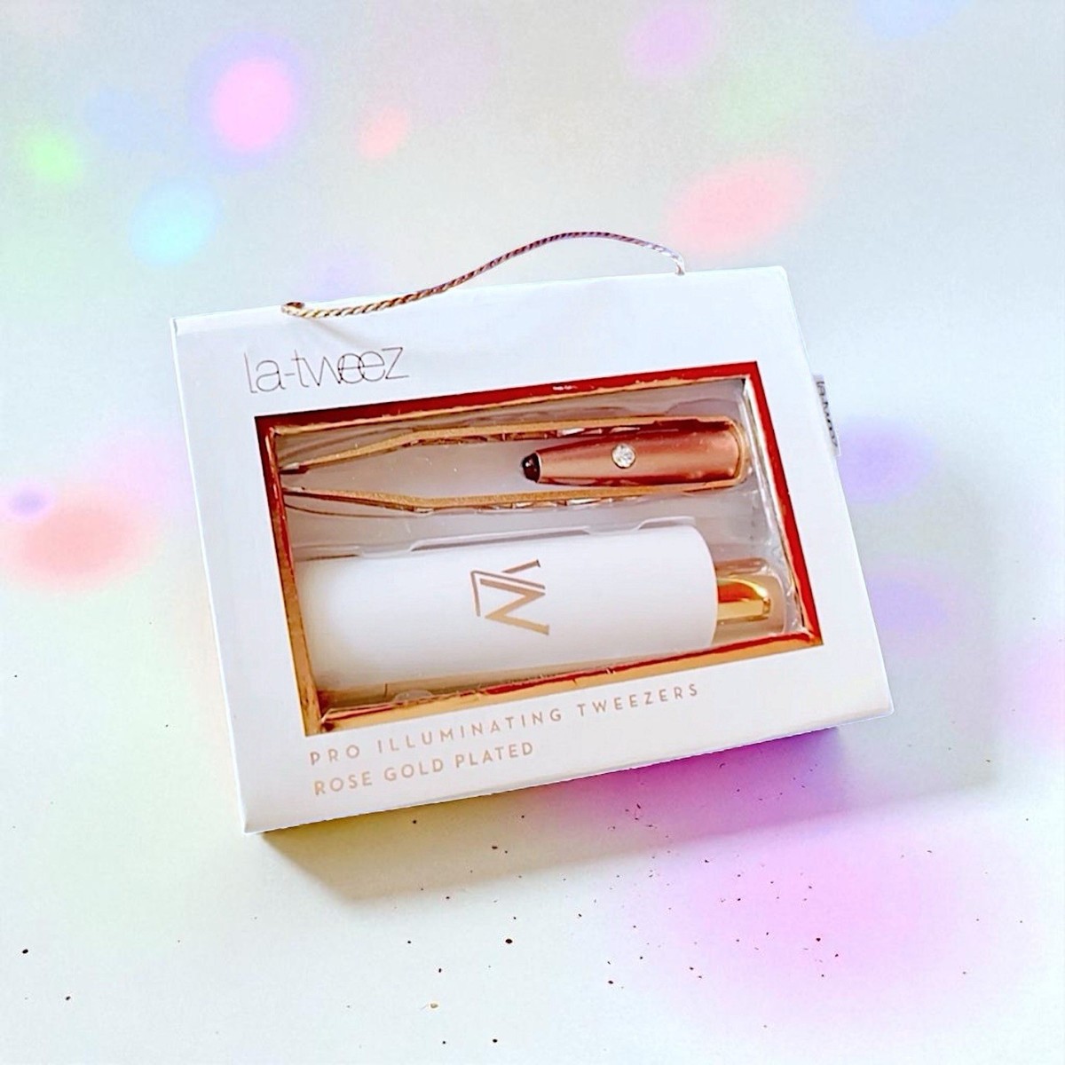 LA-TWEEZ Pro Illuminating Tweezers Rose Gold Plated New In Box