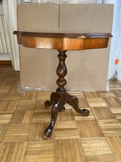 Tavolino da Fumo Antico / Vintage Intarsiato Treppiede Salotto Legno pregiato