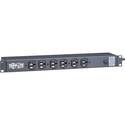 Tripp Lite by Eaton 1U Rack-Mount Power Strip 120V 15A 5-15P 12 Outlets (6 Front