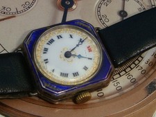 WW1 c1914 Wenger & Jenny orologio vintage trench argento funziona bene ornato quadrante deco