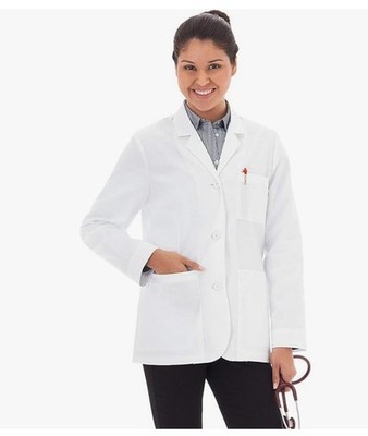 Meta Fundamentals 3 pocket 28'' length women's lab coat  - White  -Size 38 LARGE