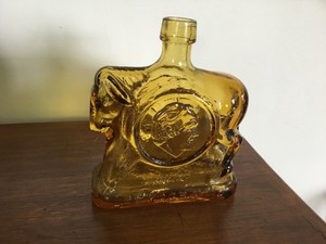 Vintage Wheaton 1972 McGovern/Shriver  Democratic Campaign Amber Glass Bottle