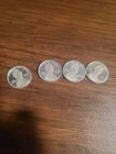 1 Gram .999 Fine Silver Round Lincoln Penny Design..Lot of 4.