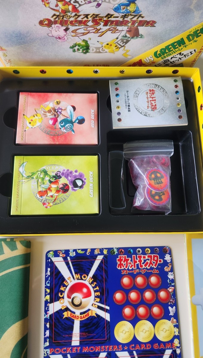 1998 Pokemon Quick Starter Gift Set Japanese Red Green Deck Opened