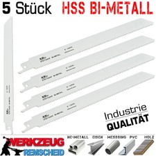 5x Profi Bi-Metall Säbelsäge Stichsäge Blatt Fuchsschwanz 225mm Fein 10TPI