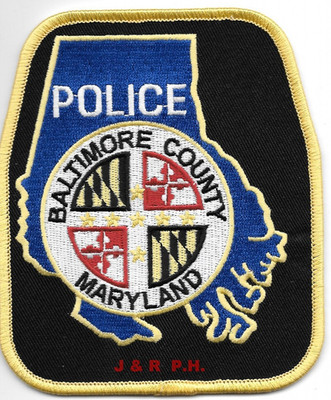 Baltimore County Police, Maryland  (4'' x 4.75'') shoulder police patch (fire)