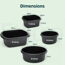 Washing Up Bowl Round / Rectangular Plastic Small & Large Basin Sink Kitchen