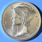 1916 MERCURY DIME TRIBUTE – 1 TROY OUNCE .999 FINE SILVER INTAGLIO MINT 39MM
