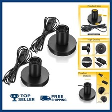 2 Pcs Polished Metal Desktop Lamp Base E26 E27 Screw Light Bulb Holder Socket...