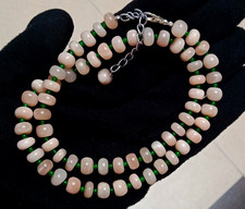 Peach Moonstone Beaded Necklace, Handmade, Gemstone Necklace, Gift For Her