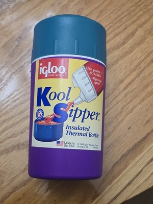 Vintage IGLOO Kool Sipper Thermos Flip Spout Purple & Green