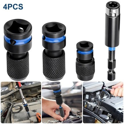 Impact Socket Adapter Set 1/2 3/8 1/4'' Drive to 1/4''Hex Bit for Ratchet Wrenches