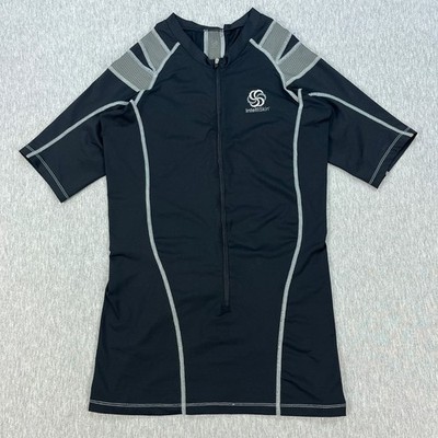 IntelliSkin Foundation Long-Zip Compression Shirt Mens L Black Short Sleeve