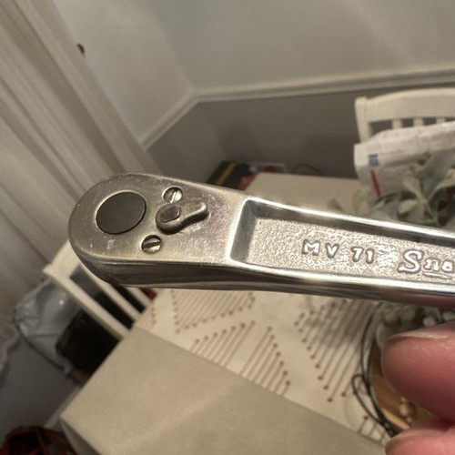 Snap-On MV71 - Chrome, 1/4" Drive, Flat Handled, Ratchet-USA-NICE-VINTAGE- - Picture 5 of 13