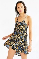 For Love & Lemons X Urban Outfitters Watercolor Floral Keyhole Mini Dress XS