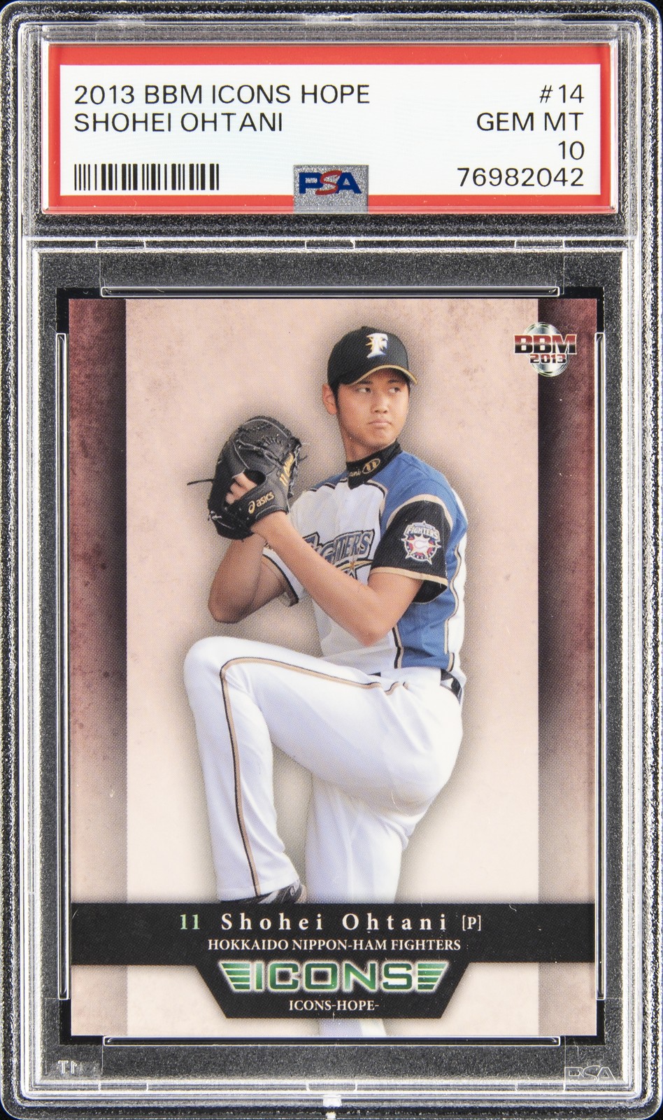 2013 BBM ICONS HOPE #14 SHOHEI OHTANI PSA 10