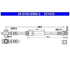 2x ATE Bremsschlauch vorne 22170247 für VW