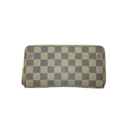 Louis Vuitton Zippy Wallet Damier Azur Men's PVC White From Japan