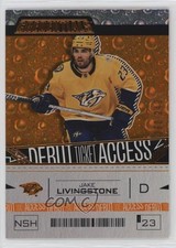 2023-24 Credentials Debut Ticket Access Orange 92/249 Jake Livingstone #102 10z3