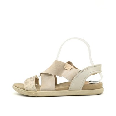 ECCO Damen Sandalen EU 38 Sandale Komfort Riemchen Beige Leder Atmungsaktiv