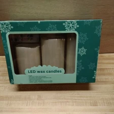 Set of 3 LED Color Change Ivory Wax Candles Remote 4" 5" 6" Home by Rite Aid