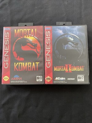 Mortal Kombat 1 And 2 Bundle Sega Genesis w/box FREE SHIP