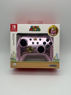 Power A Nintendo Switch Super Mario Princess Peach Controller Chrome Pink Rosa