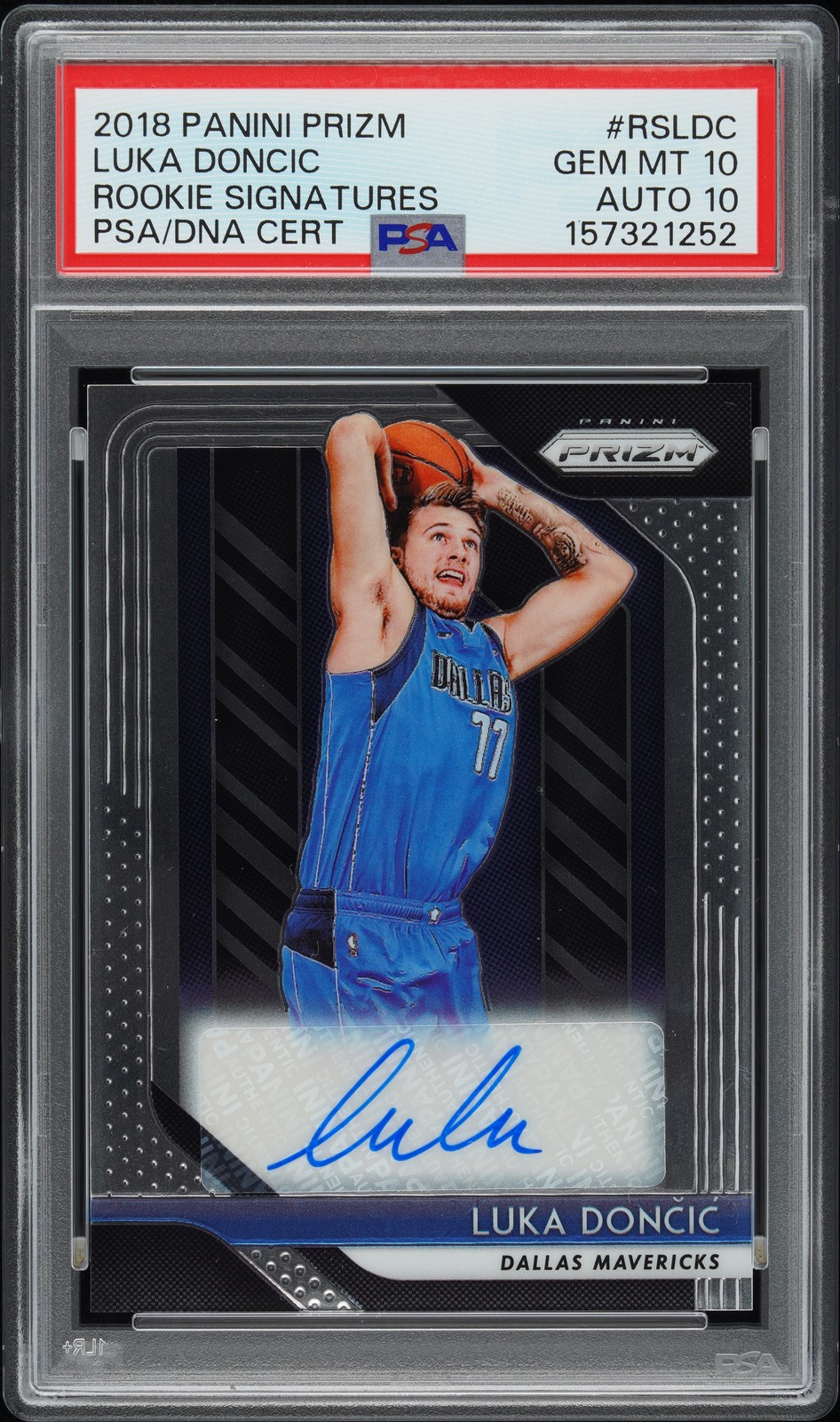 2018 PANINI PRIZM ROOKIE SIGNATURES #RSLDC LUKA DONCIC ROOKIE RC PSA 10 AUTO 10