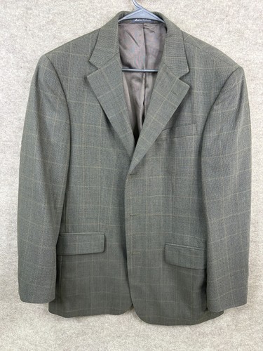 Oscar de la Renta Mens 41R 100% Wool Sport Coat Blazer Beige Two Button Jacket